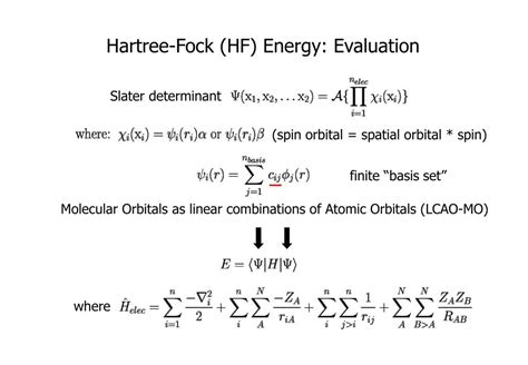 PPT Lecture 11 Quantum Mechanics Hartree Fock Self Consistent Field