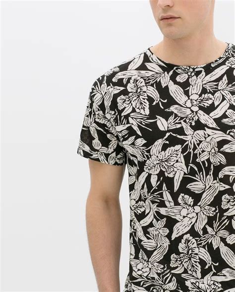 Zara Man Flower Print T Shirt Camisas De Vestir Masculinas