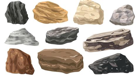 Una Variedad De Rocas Y Piedras De Diferentes Colores Y Texturas Piedra