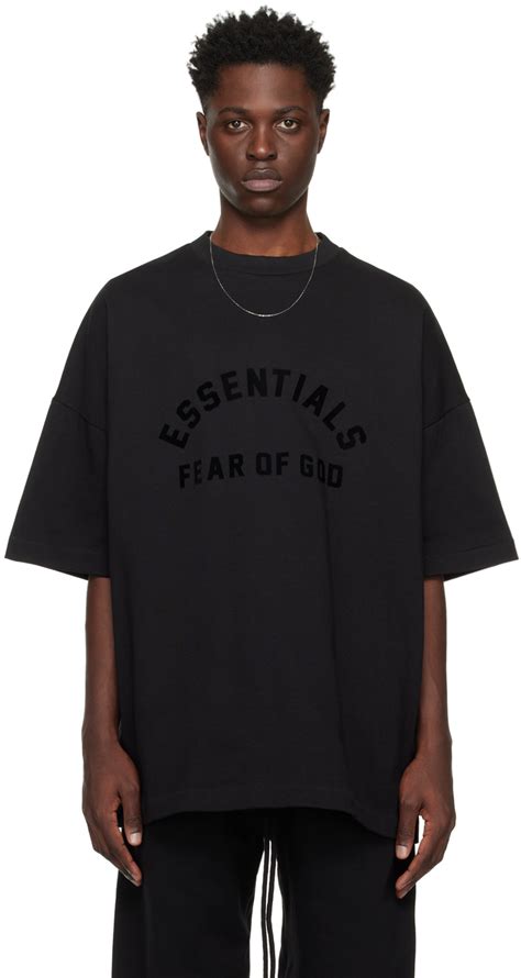 Fear Of God ESSENTIALS Black Crewneck T Shirt Fear Of God Essentials