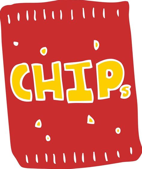 Flat Color Style Cartoon Packet Of Chips Vector Art At Vecteezy