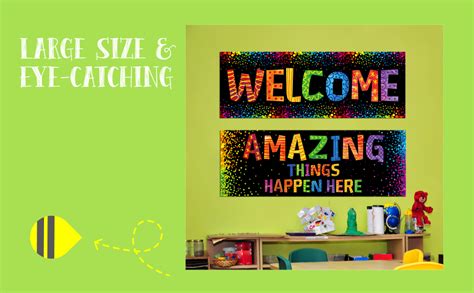 Amazon Classroom Banner Poster Pcs Colorful Confetti Bulletin