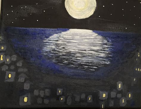 Moon Over Water Painting at PaintingValley.com | Explore collection of ...