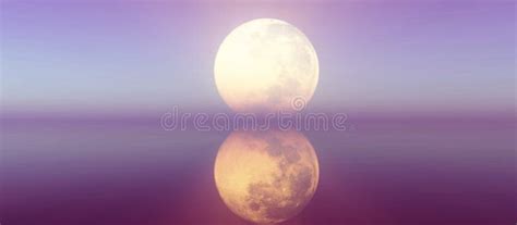 Full Moon Reflection on the Water Illustration Stock Illustration ...