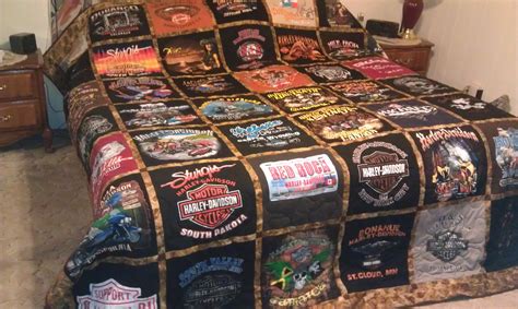 Harley Davidson Tee Shirt Quilt I Made For Customer Tshirt Quilt