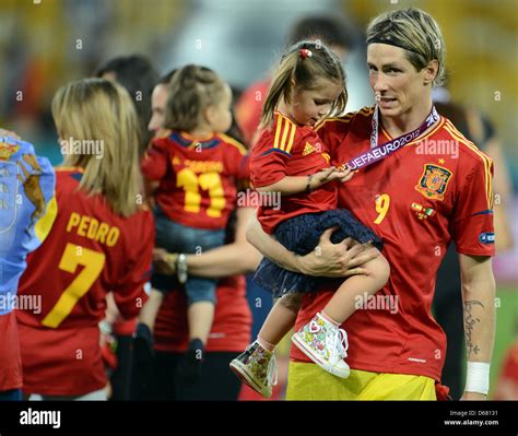 Spain S Fernando Torres Talks To Daughter Nora After The Uefa Euro 2012 Final Soccer Match Spain