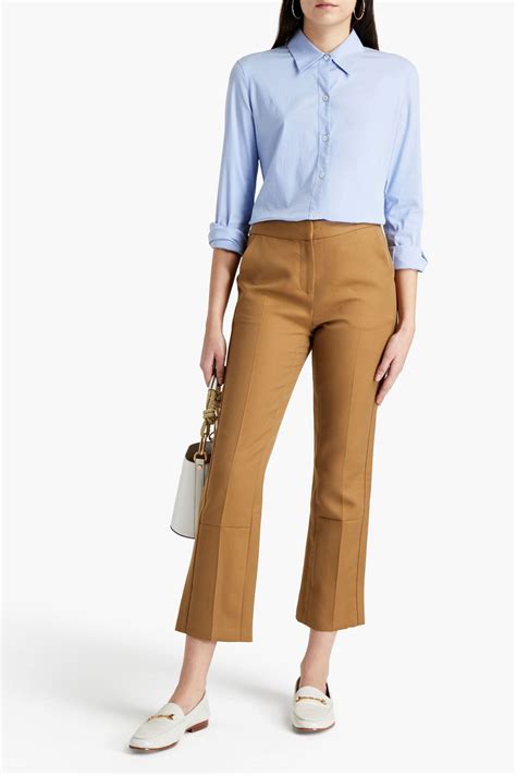 Tory Burch Phoebe Cropped Twill Slim Leg Pants The Outnet