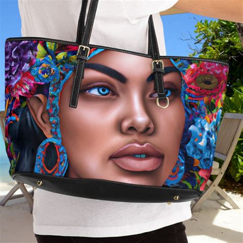 Pop Art Afrocentric Large Shoulder Bag Boho Woman Melanin Purse Tote Black Woman Bucket Bag