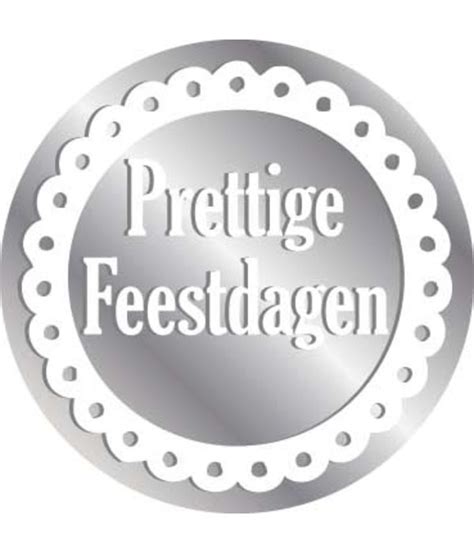 Stickers Prettige Feestdagen Zilver Feestbazaar Nl