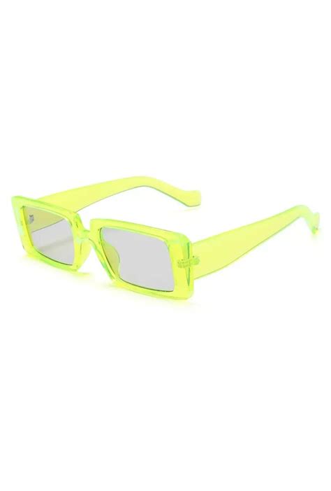 Fashion Fluorescent Yellow Rectangle Glasses Perth Hurly Burly