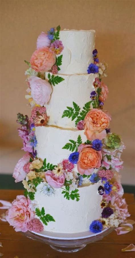 10 Edible Flower Wedding Cakes Pressed Flower Cake Ideas 2021