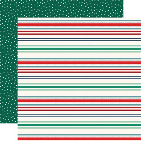 Happy Holidays Seasonal Stripes 12x12 Patterned Paper Echo Park Paper Co