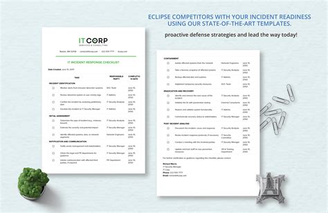 IT Incident Response Checklist Template in Word, PDF, Google Docs ...