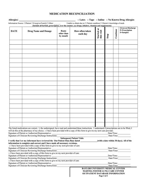 Printable Medication Reconciliation Form Edit Share Airslate Signnow