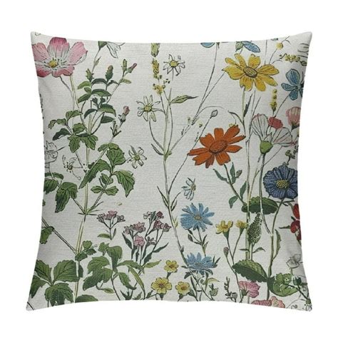 Nawypu Sage Green Pillow Covers 18x18 Inch Wildflowers Flower Plant