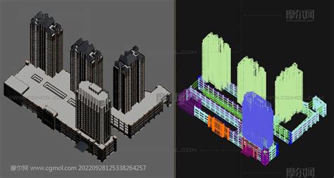 建材市场商住楼商业楼住宅3d模型其他建筑模型下载 摩尔网cgmol