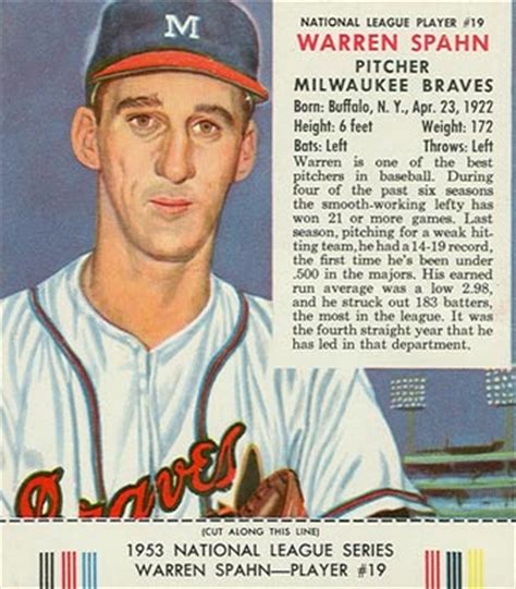 Red Man Tobacco Warren Spahn Baseball Vcp Price Guide