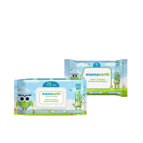 Mamaearth Organic Bamboo Based Baby Wipes And Travel Pack