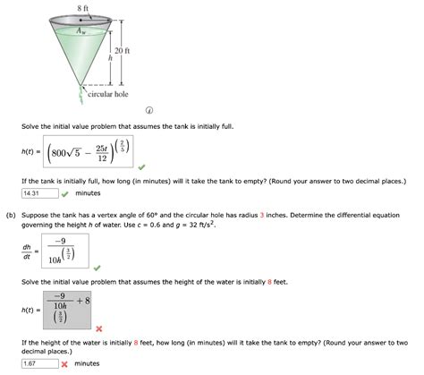 Solved Suppose Water Is Leaking From A Tank Through A