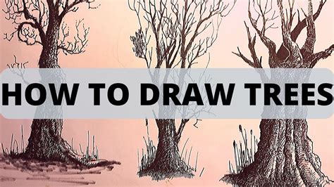 How To Draw Trees Pen And Ink Drawing Youtube