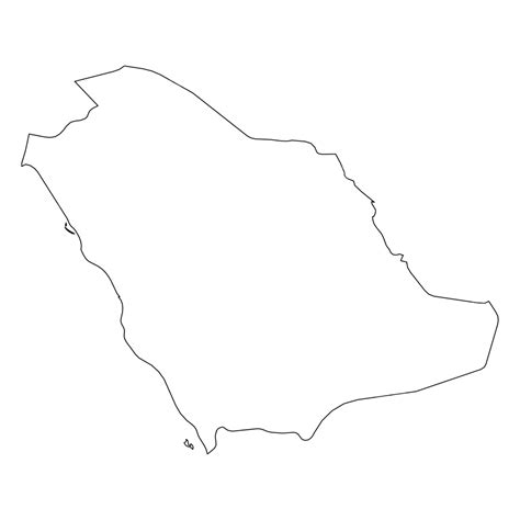 Arabia Saudita Mapa Vectorial Minimalista Con Contorno Negro En Negrita