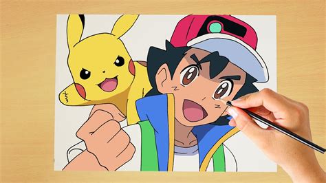 Drawing Ash Ketchum And Pikachu How To Draw Ash Ketchum And Pikachu