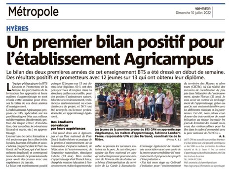 Article Sur Les Bts Gpn En Apprentissage Agricampus