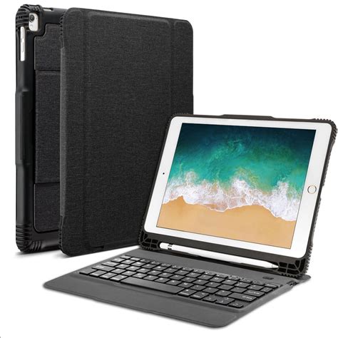 iPad 9 7 Teclado Funda PBELE Bluetooth inalámbrico QWERTY Teclado Case