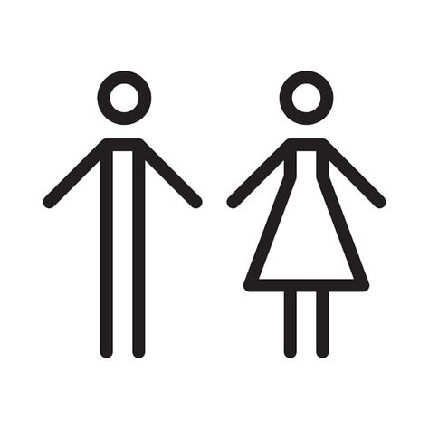 Vecteur De Signe De Toilette Avec Symbole Homme Et Femme Dans Une