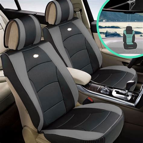 Fh Group Leatherette Car Seat Covers Universal Fit Front Set Gray