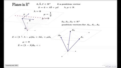 Planes In Rn Vector Equation Youtube