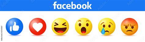 Vecteur Stock Facebook Emoji Official Facebook Reactions Vector