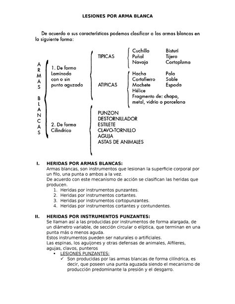 3 Lesiones POR ARMA Blanca LESIONES POR ARMA BLANCA I HERIDAS POR