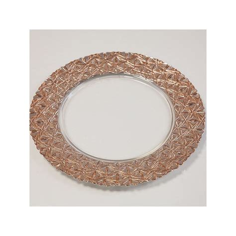 Glass Charger Plate Geometric Rose Gold GP 0281 Event Decor Charger