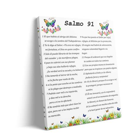 Buy Salmo 91 En Español Para Pared 8 x10 Cuadros Cristianos Para