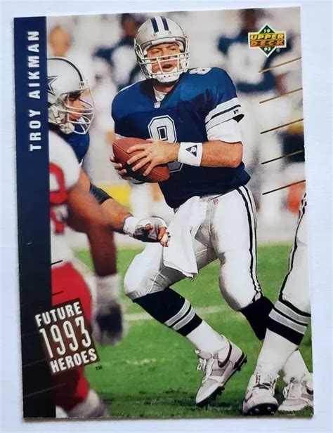 Troy Aikman Upper Deck 1993 Future Heroes NFL Trading Card 40 Of 45