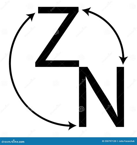 Logotipo Del Nombre Con Las Letras Z Y N Ilustración Del Vector Ilustración De Forma Vector