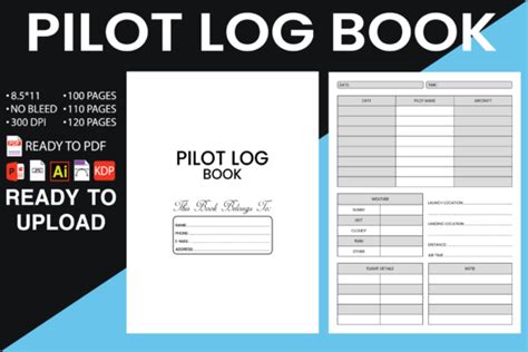 6 Pilot Log Book Kdp Interior Designs Graphics