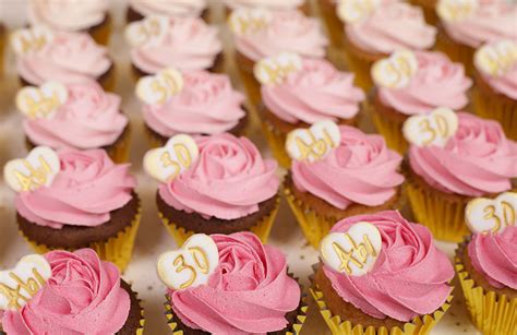 Pink ombré 30th birthday cupcakes Cakey Goodness