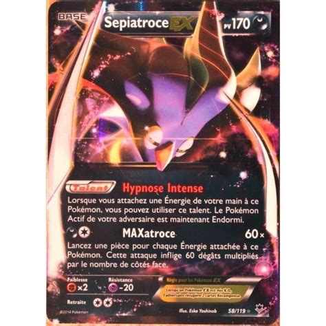 Carte Pokémon 58 119 Sepiatroce EX 170 PV ULTRA RARE Vigueur spectrale