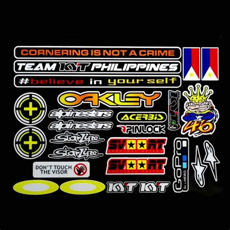 AGV EVO Helmet Visor Reflective Stickers MotoGP Decal Reflectorized