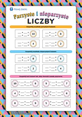 Liczby Parzyste I Nieparzyste Karty Pracy Do Druku Liczby Parzyste I