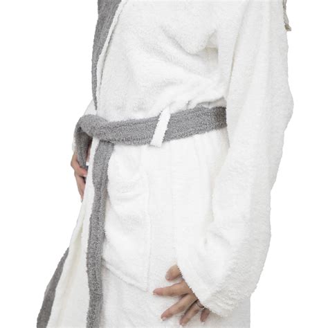 womens terry toweling cotton bathrobe dressing gown robe white