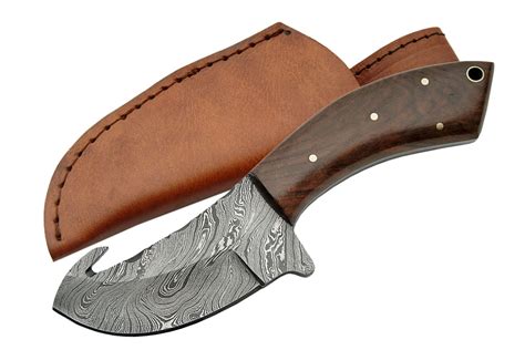 Handmade Custom Damascus Gut Hook Skinning Knife