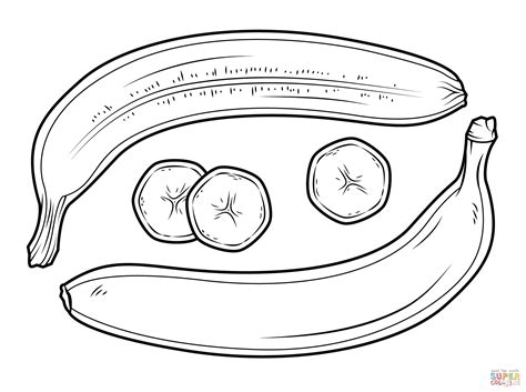 Dibujo De Dos Pl Tanos Y Rodajas De Pl Tano Para Colorear Dibujos The