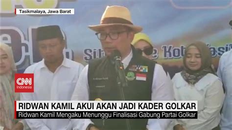 Ridwan Kamil Akui Akan Jadi Kader Golkar Sadiaga Uno Safari Politik Ke