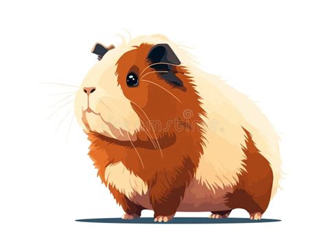 Cute Guinea Pig Cartoon Vector Illustration Generated By AI Stock