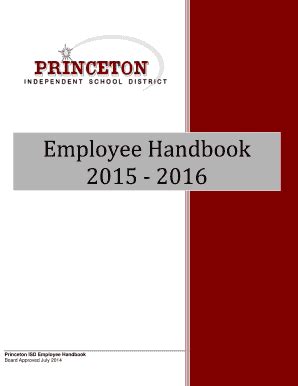 Fillable Online Princeton ISD Employee Handbook Fax Email Print PdfFiller