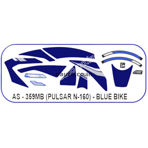 Graphics Sticker Set For Bajaj Pulsar N160 Blue Vehicle Both Sides