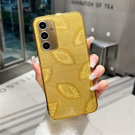 3d Plating Gold Leaves Phone Case For Iphone 11 12 13 14 15 Pro Max 7 8